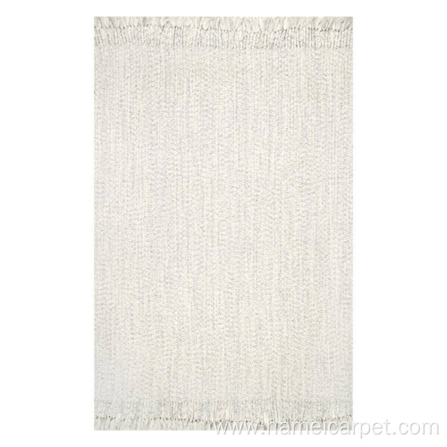 indoor outdoor white bohemian rug tassel